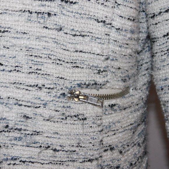 Cynthia Rowley Jacket With Hook & Loop Closure 2 Zippered Side Pockets Gold - Picture 8 of 12